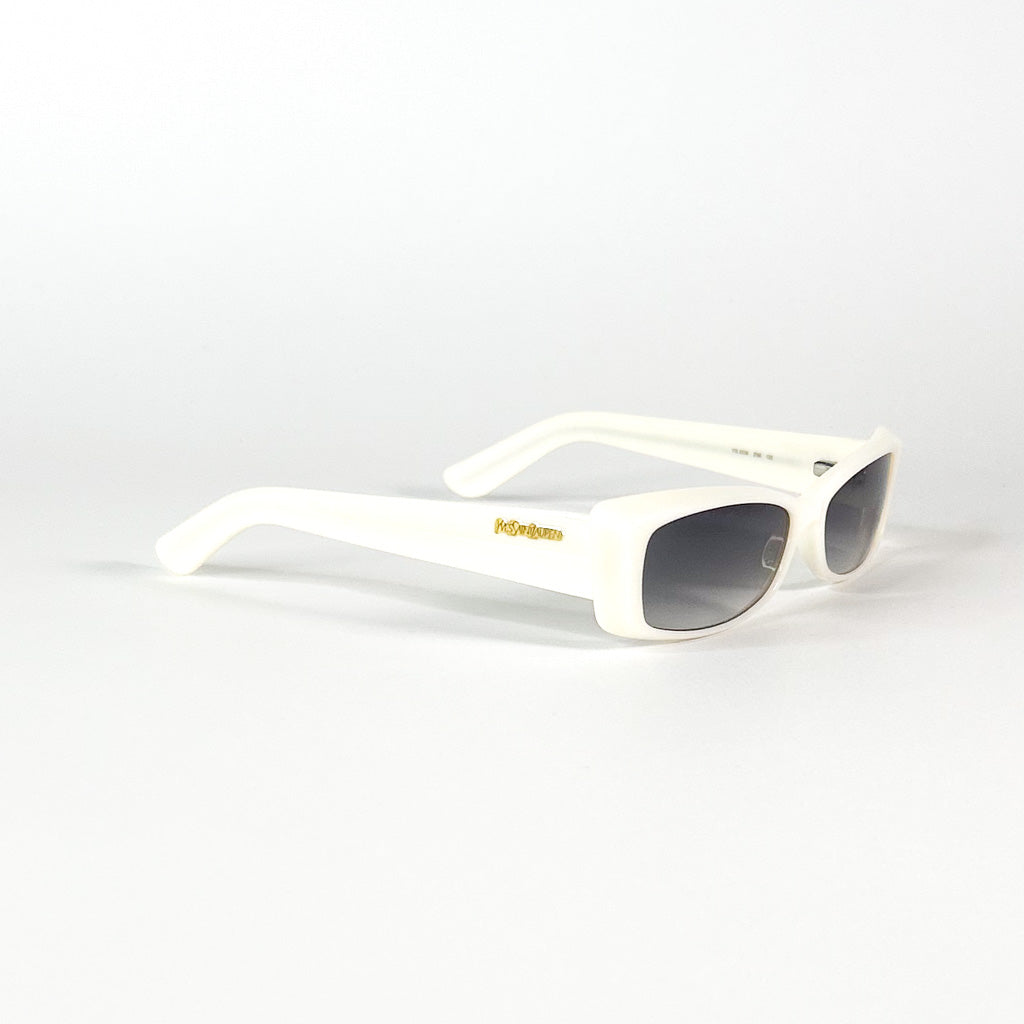 Lunettes YSL 6334 vues latérales - branches épaisses blanches