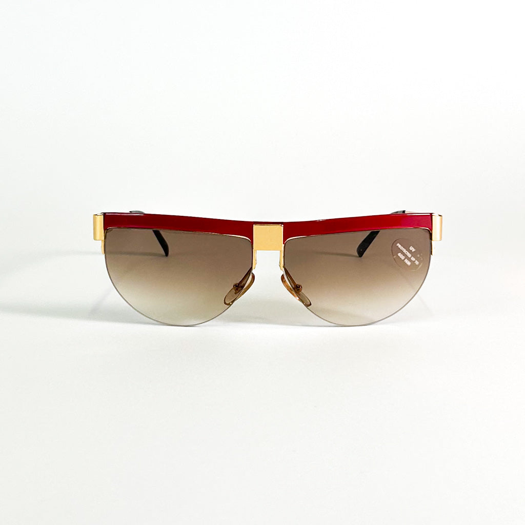 Lunettes Missoni M 187/S monture métal doré et acétate rouge vue de face