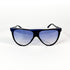 Monture lunettes vintage violet bleu modèle T.m, portée par modèle femme blonde