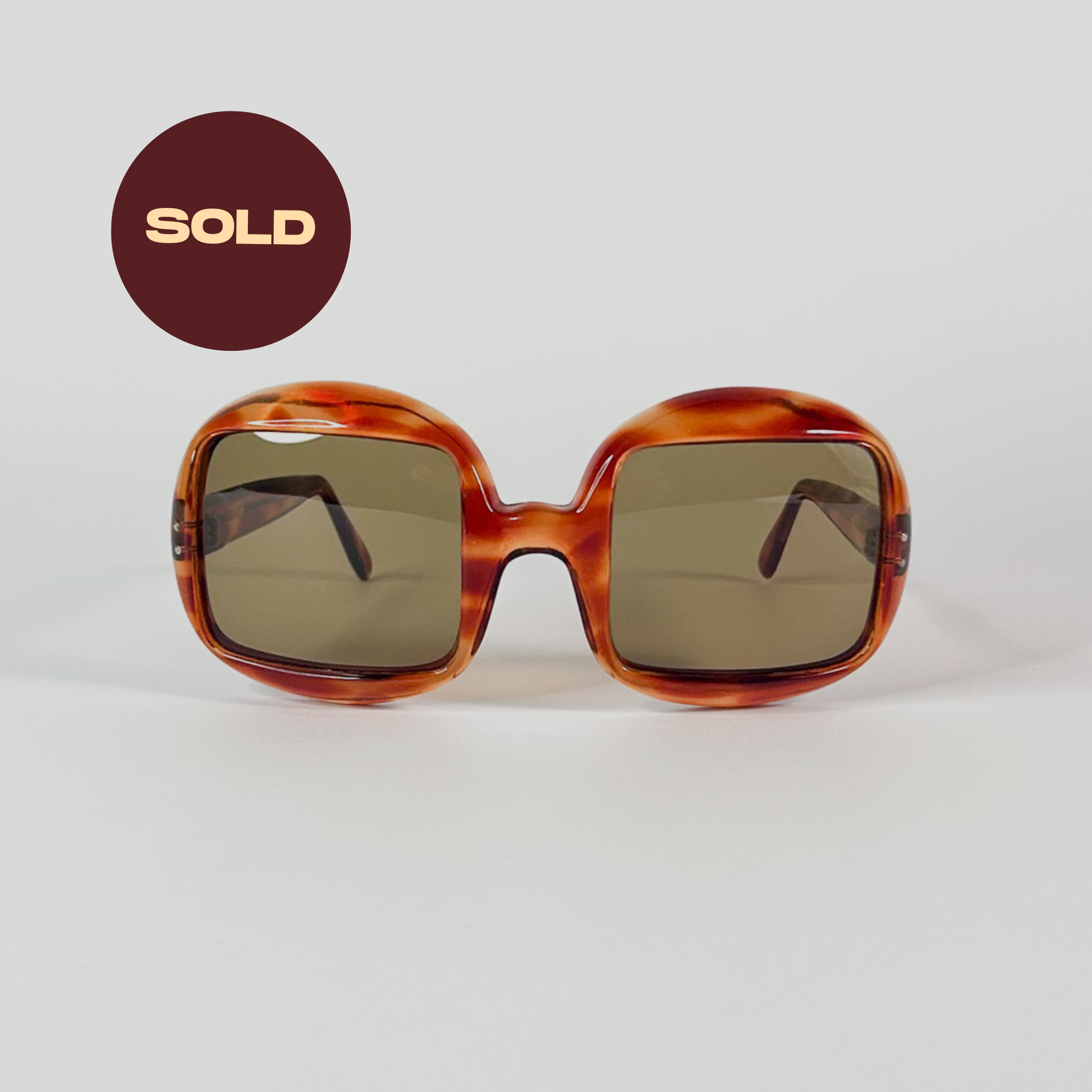 Lunettes de soleil vintage années 70 – Forme TV screen carrée