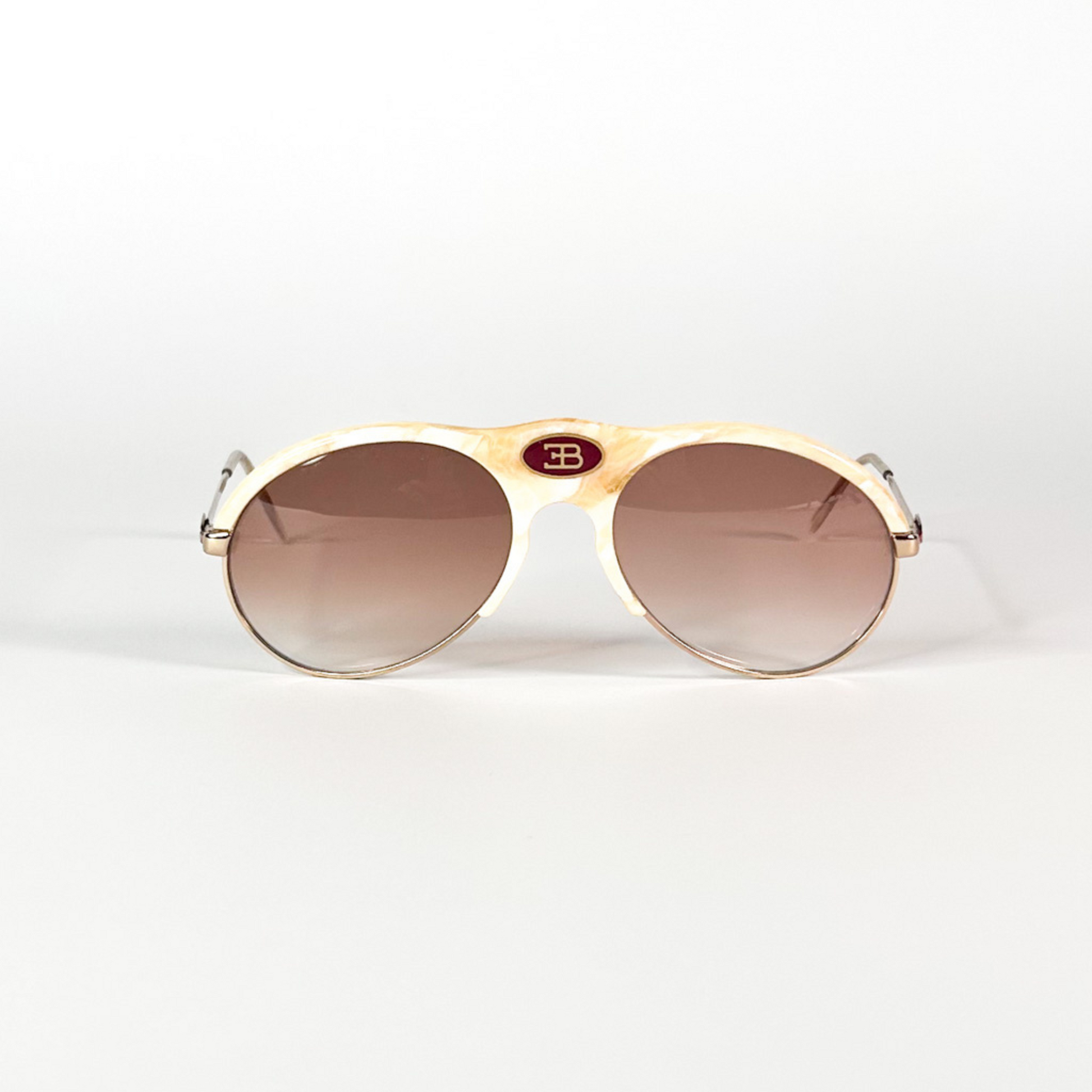 Lunettes de soleil Bugatti BB02 vintage – Ivoire nacré et branches