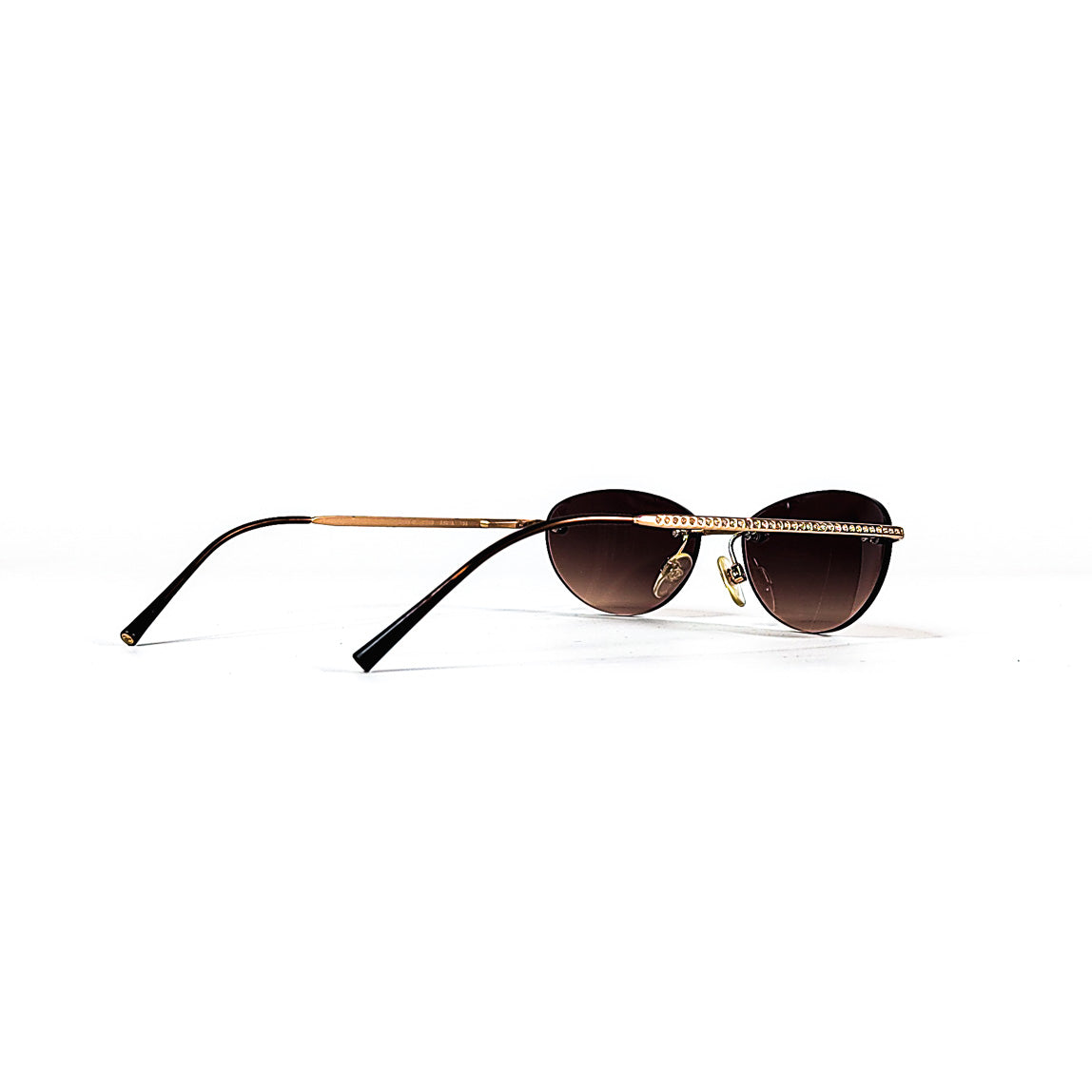 lunettes vintage chanel 2054-B C125 métal doré strass verres bruns – face arrière