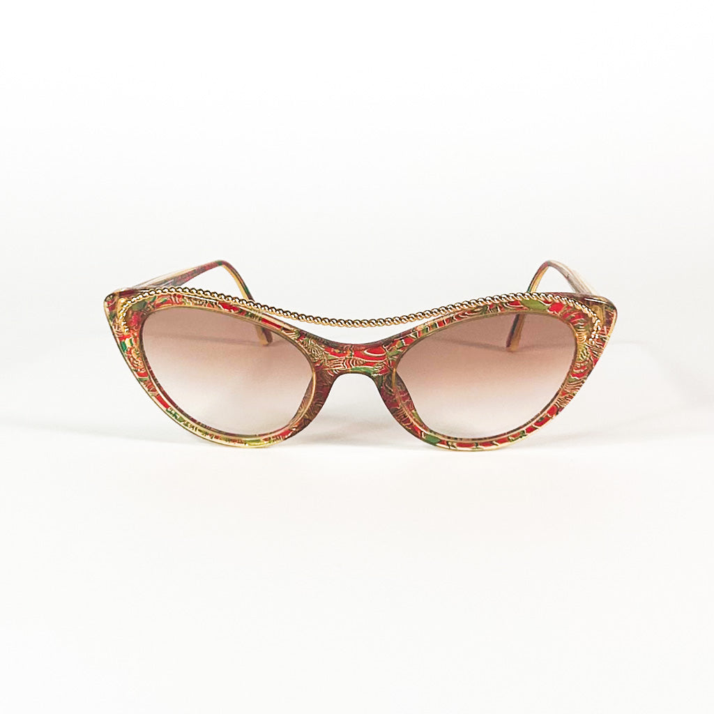 Lunettes Christian Lacroix vintage vue de face, forme œil-de-chat