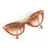 Vue 3/4 des lunettes Christian Lacroix, monture imprimée et chaînette