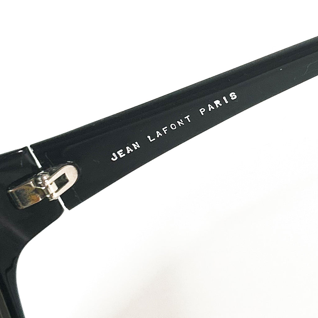 lunettes-jean-lafont-monture-noire-verres-marron-detail-branche-inscription