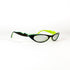 Vue oblique des lunettes LOLA 616 Jean Lafont avec face noire et branches vertes