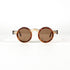 Vue-dessus-forme-ronde-verres-teintes-marron-clair