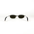 Vue arrière de lunettes de soleil rectangulaires en métal avec branches courbées noires