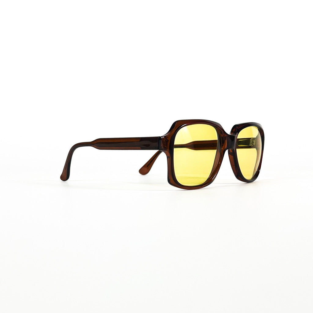 lunettes vintage acétate brun vue latérale