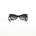 Vue arrière des lunettes cat-eye noires vintage