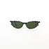 Lunettes de soleil œil-de-chat noires à motif graphique, vue frontale face