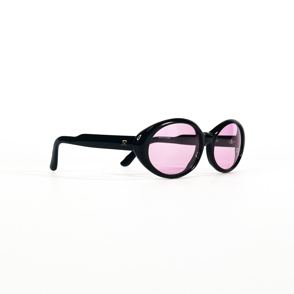 Monture noire Vuarnet verres roses vue 3/4