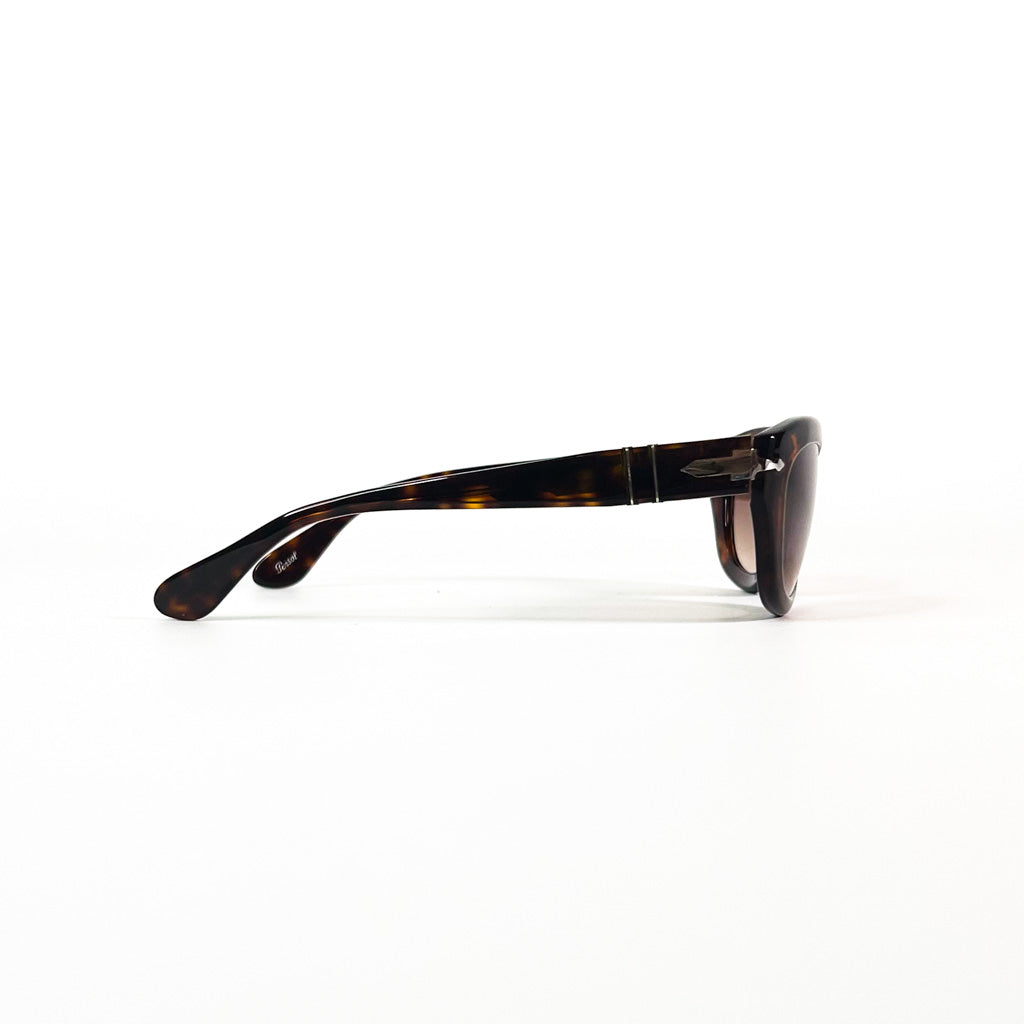 Vue latérale des lunettes Persol écailles avec flèche métallique