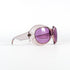 Lunettes rétro rose transparent – vue de profil