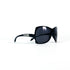 Lunettes de soleil Mugler vintage en acétate noir - profil gauche en perspective