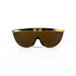 Lunettes de soleil Nouvelle Vague Sally P1 – vue perspective, style visor shield futuriste, monoverre teinté brun, design italien haut de gamme années 2000