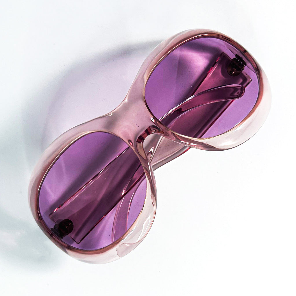 Monture rose vintage repliée – vue du dessus