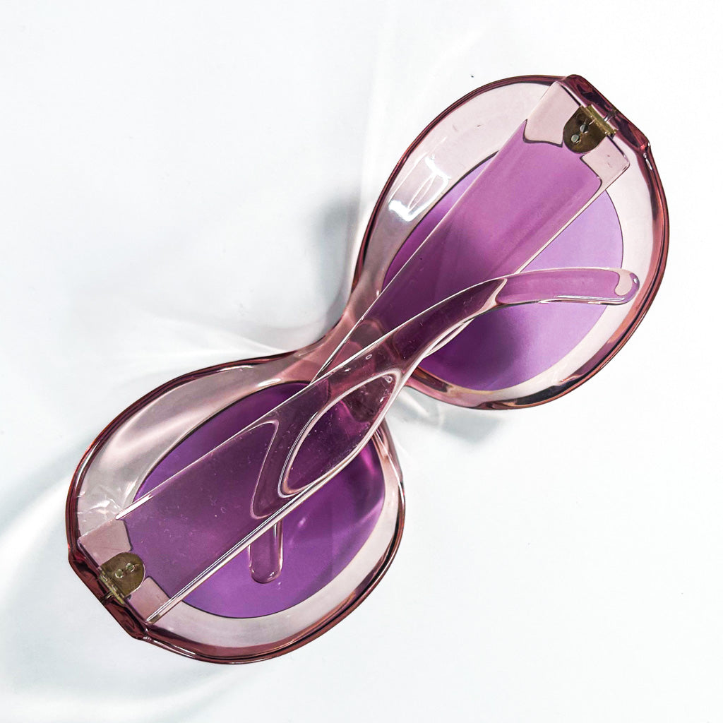unettes vintage oversize pliées – branches repliées sur les verres violets