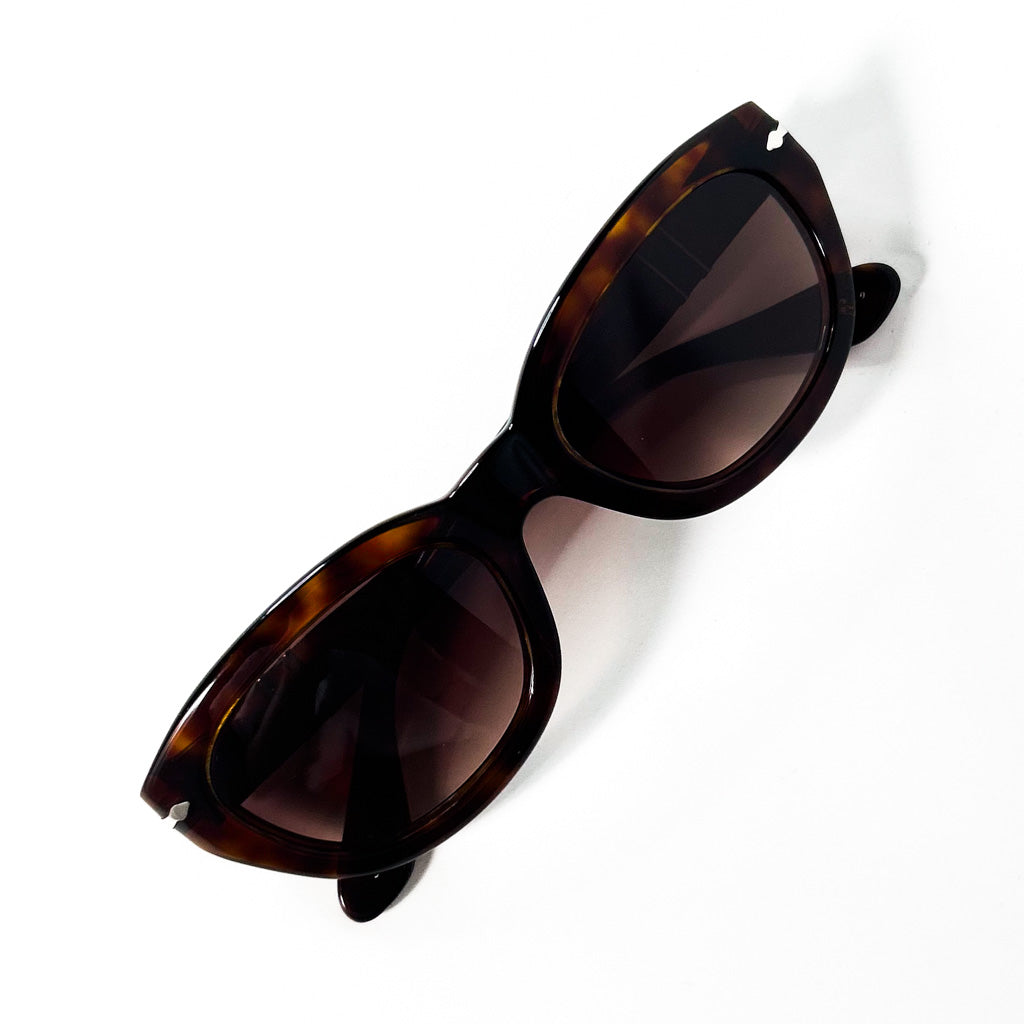 Monture Persol écaille vue de dessus avec verres bruns