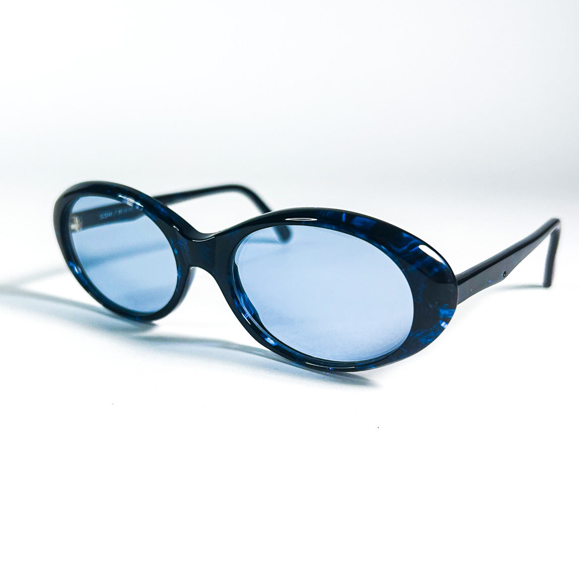 Monture ovale bleue Sonia Rykiel – vue de trois quarts