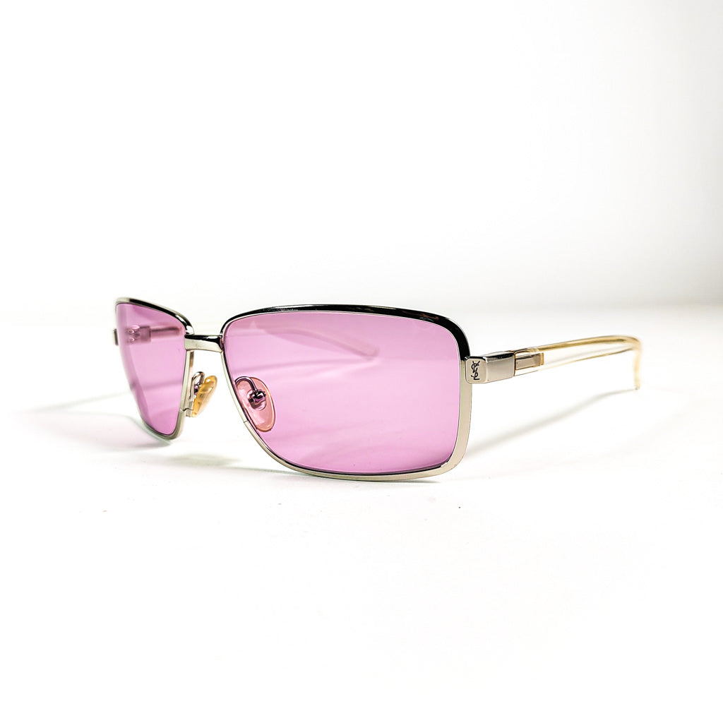 Lunettes Yves Saint Laurent avec monture métal et branches translucides