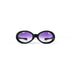 lunettes vintage ovales noires verres violets face