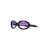 lunettes vintage ovales noires verres violets profil