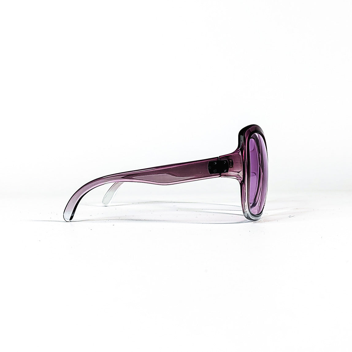 côté charnière trois barillets lunettes violet