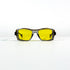 lunettes vintage damier noir blanc verres jaunes rectangulaires face