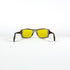 lunettes vintage damier noir blanc verres jaunes vue arrière