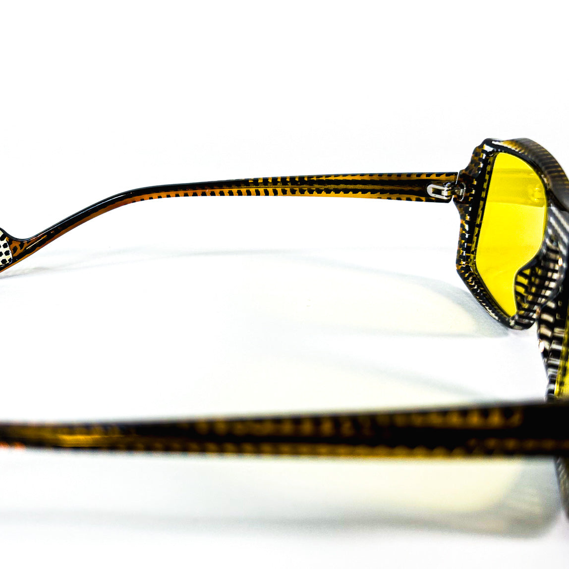 charnière lunettes vintage acétate damier noir blanc
