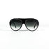 Vue frontale des lunettes de soleil D&G noires, forme aviateur avec cerclage clair.