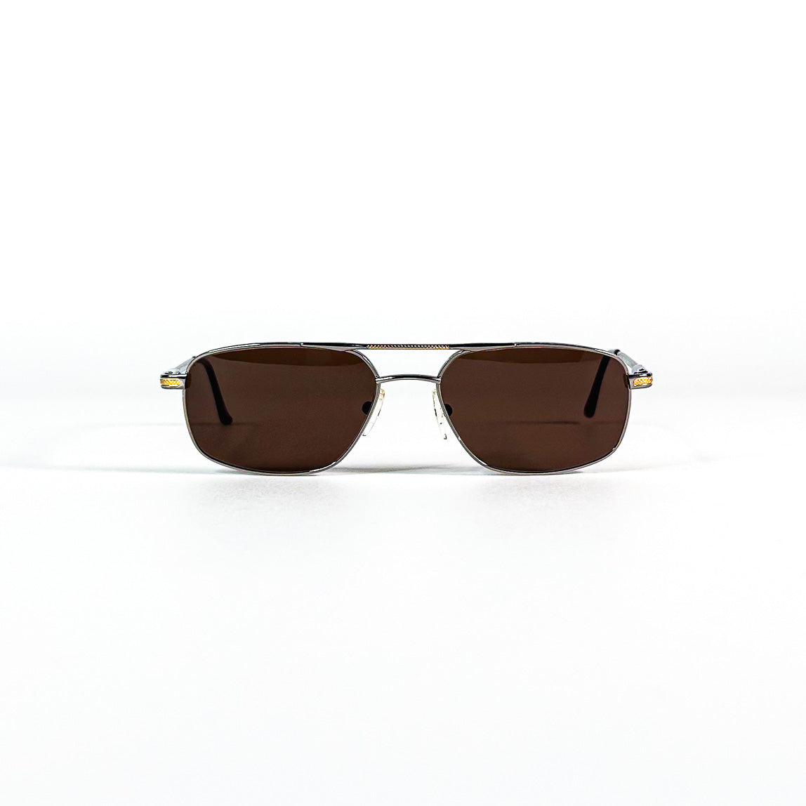 lunettes Sferoflex 2084 vintage rectangulaires brun métal