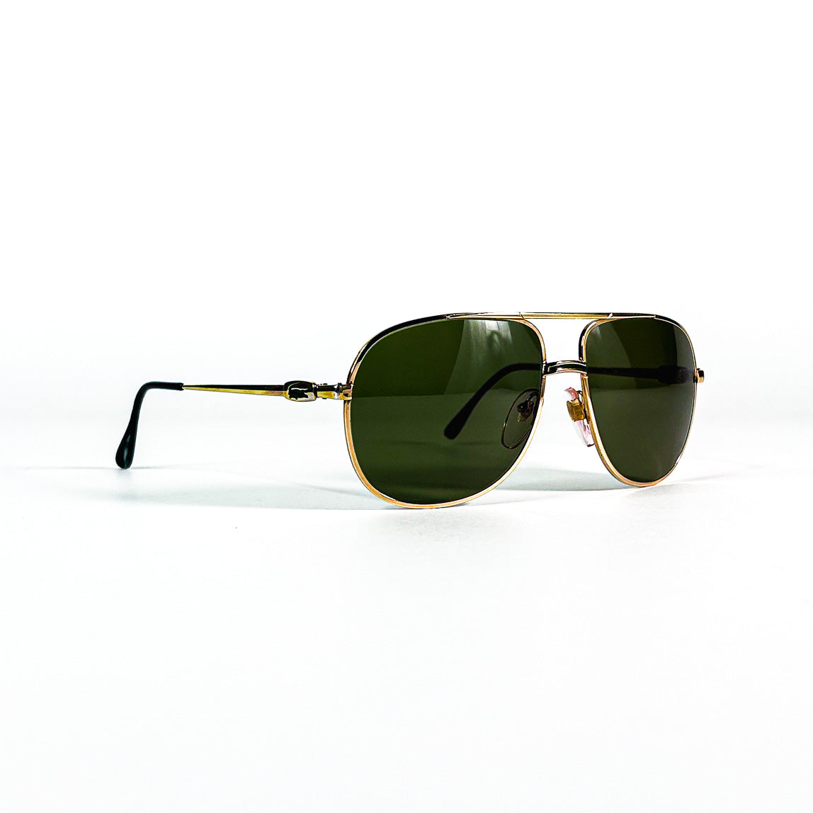 vue trois quarts lunettes Lacoste 101 Gold vintage
