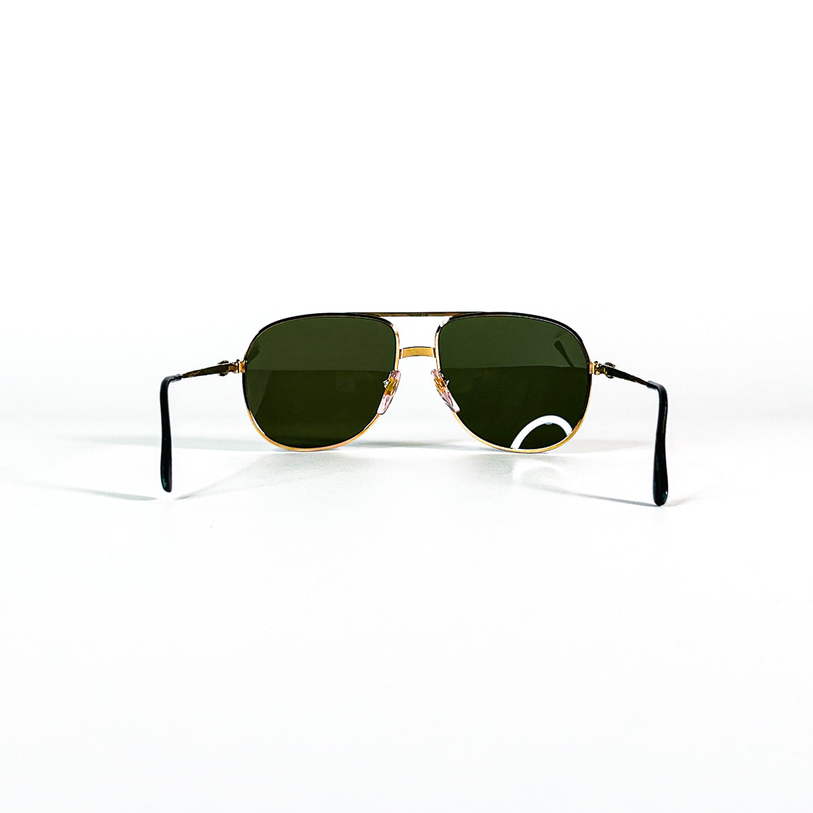 vue frontale lunettes Lacoste 101 Gold aviateur verres verts