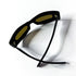 Lunettes Lozza vintage ovales noires vues de dos, branches croisées
