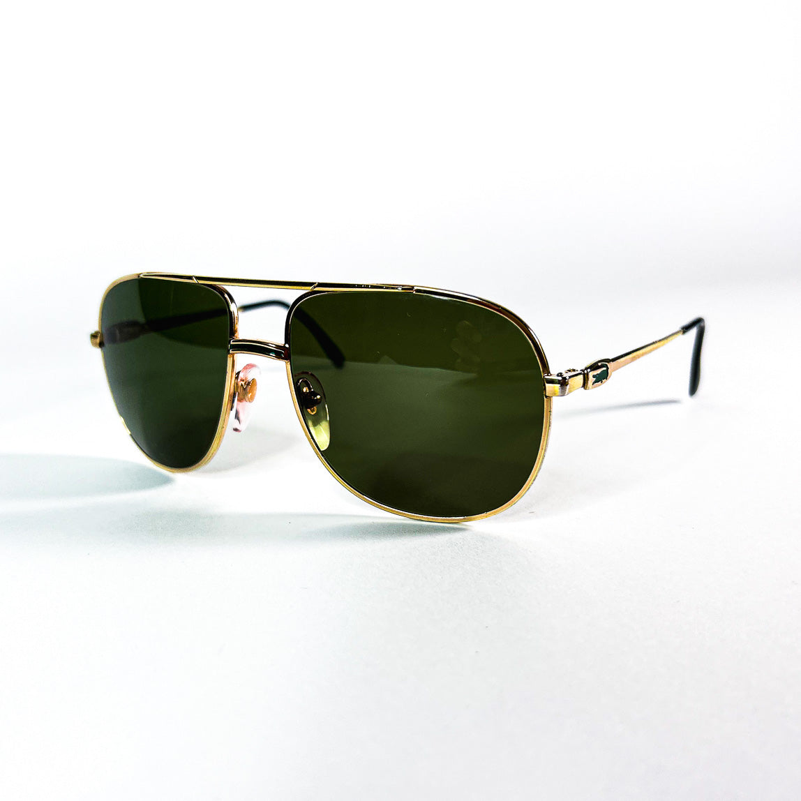 vue trois quarts lunettes Lacoste 101 Gold vintage
