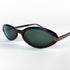 Moschino M3573‑S 3/4 avant, acétate brun et verres verts