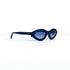 Lunettes Moschino vintage dégradé bleu vues en perspective
