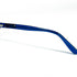 Branche droite courbée lunettes Moschino acétate bleu translucide