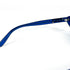 Branche gauche courbée lunettes Moschino acétate bleu translucide