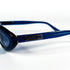 Logo Moschino plaque métal et cœur bleu sur branche acétate translucide