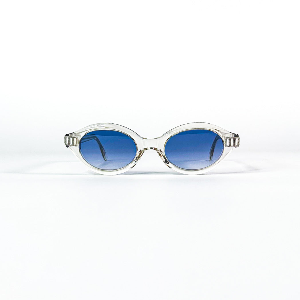 Nouvelle Vague S.11 Viola ovale petite acétate transparent vue face