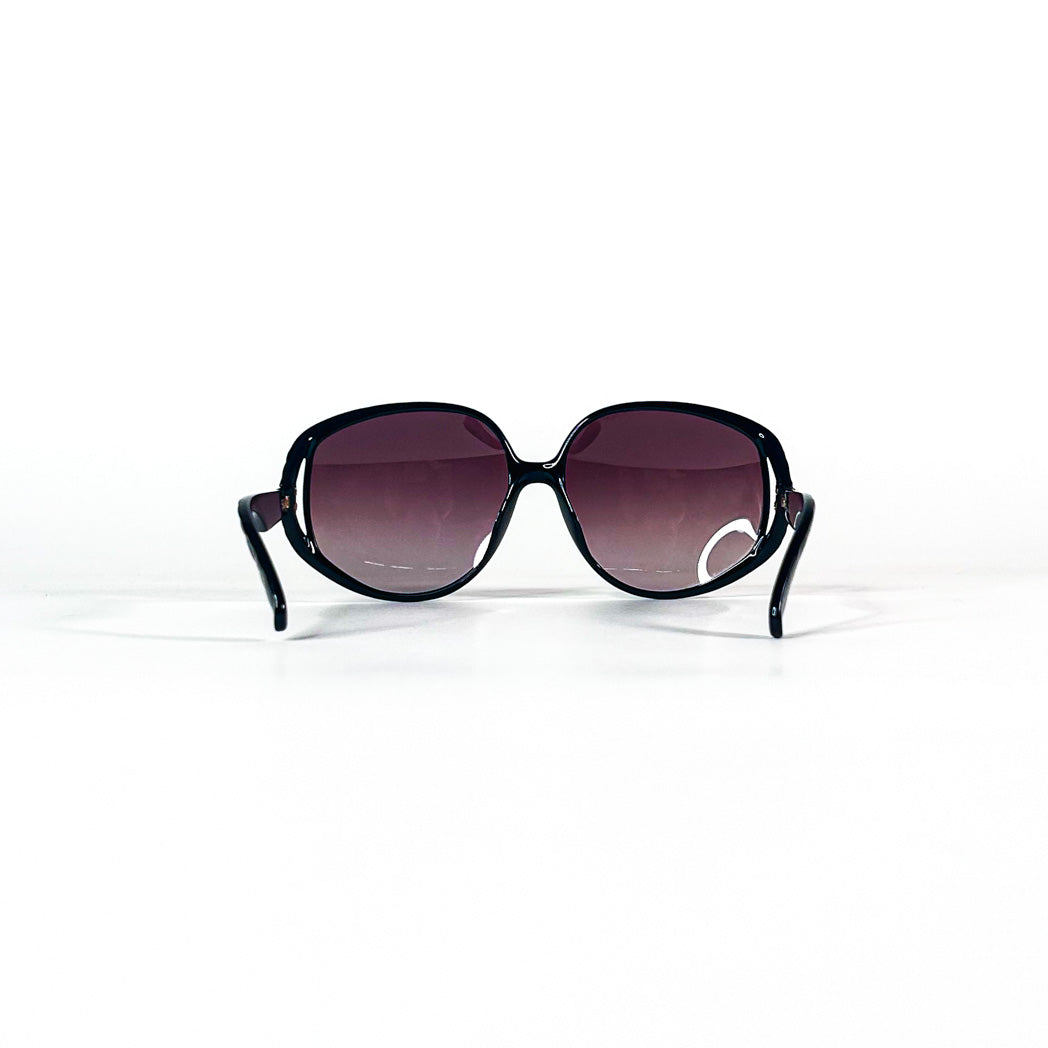 Face avant Christian Dior 2320 oversize noire verres bordeaux