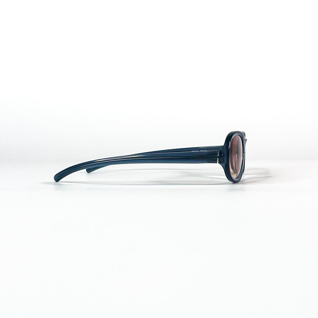Vue latérale lunettes Prada SPR 04A 2AD-1A1 acétate bleu