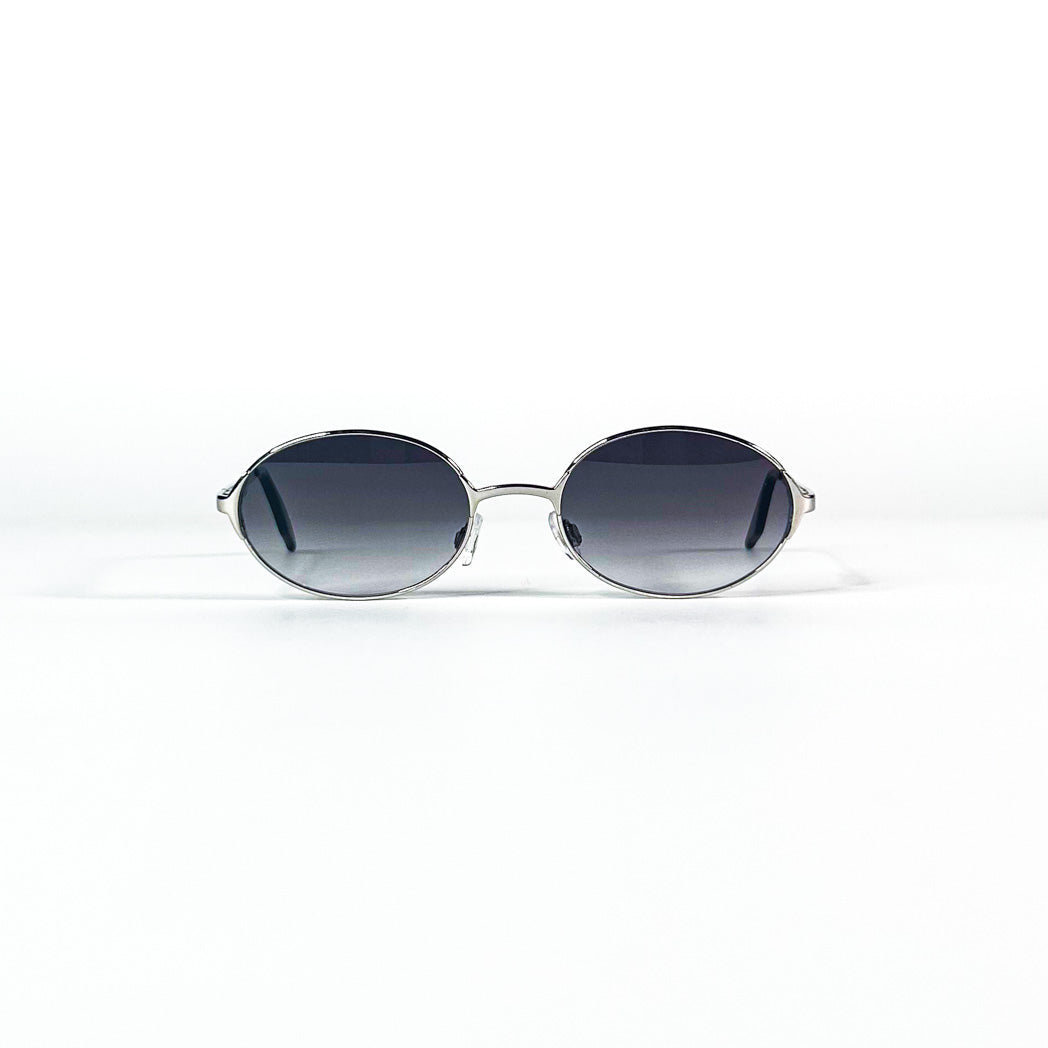 Lunettes Paco Rabanne PR-9302 ovales métal argent, vue de face