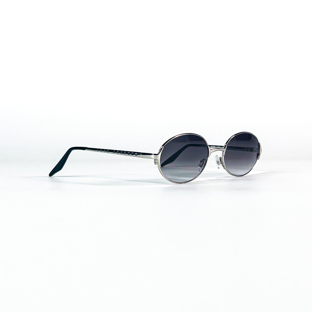 Lunettes Paco Rabanne ovales métal argent, verres gris