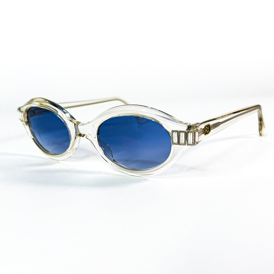 Profil Nouvelle Vague Viola cristal transparent verres bleu