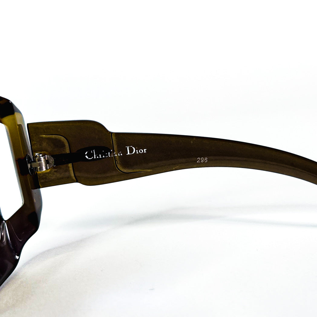 Logo Christian Dior blanc sur branche Dior 296
