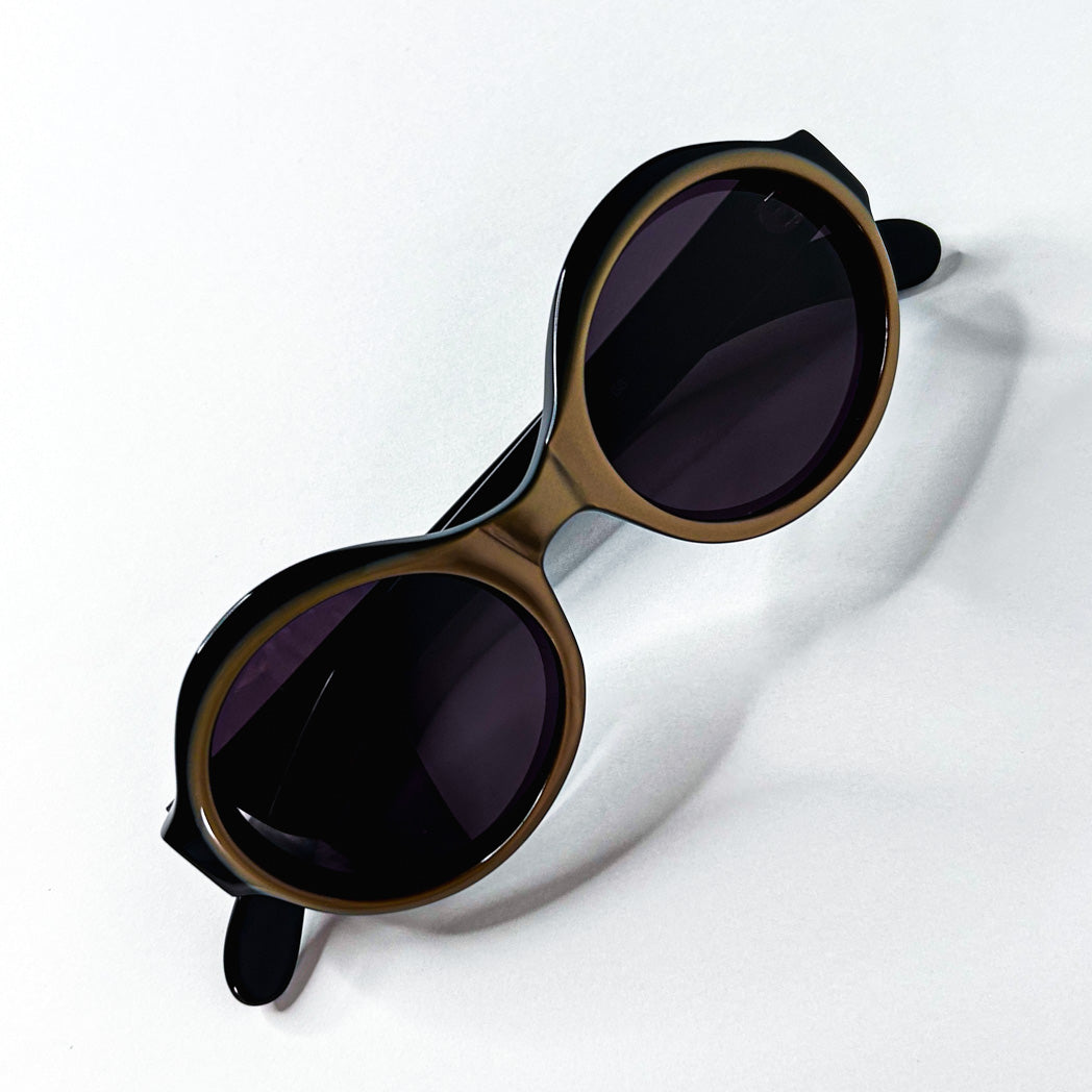 Monture ronde acétate Emmanuelle Khanh 4250 noir olive